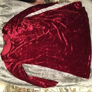 Red Velvet Sleeved Dress